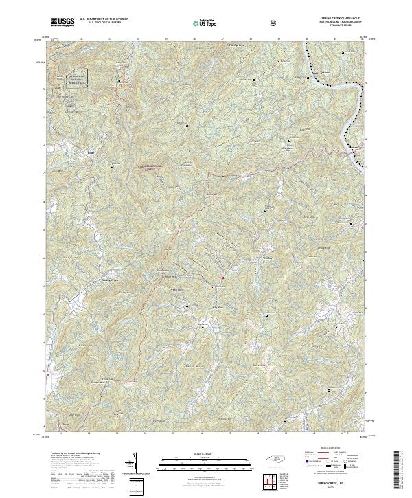 Spring Creek, NC — USGS 7.5-minute topo (2022)