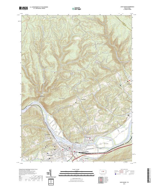 Lock Haven, PA — USGS 7.5-minute topo (2023)
