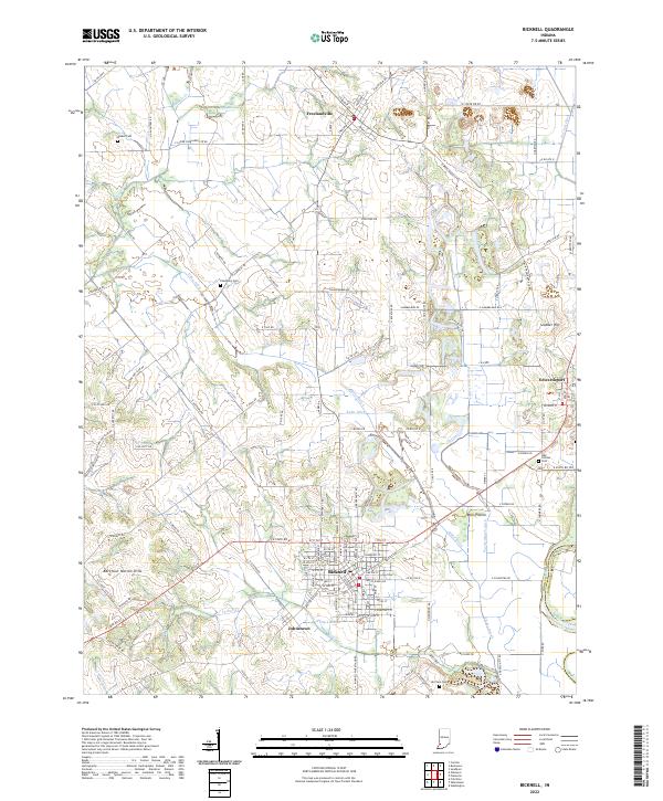 Bicknell, IN — USGS 7.5-minute topo (2022)
