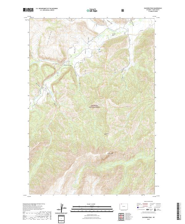 Elkhorn Peak, WY — USGS 7.5-minute topo (2021)