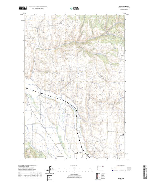 Evans, OR — USGS 7.5-minute topo (2023)