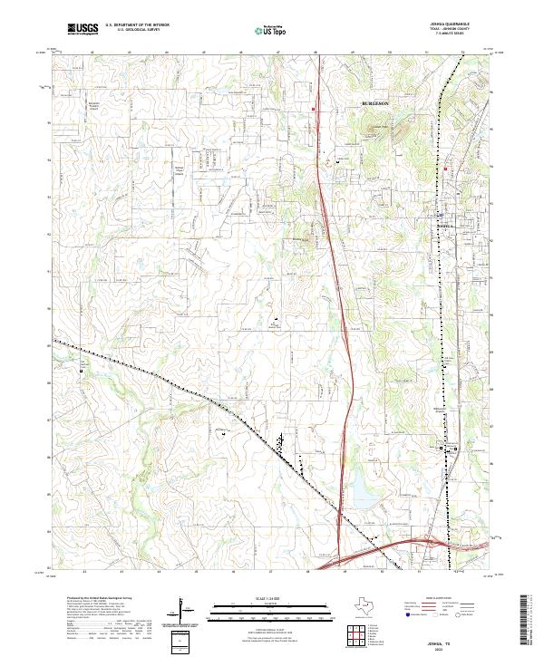 Joshua, TX — USGS 7.5-minute topo (2022)