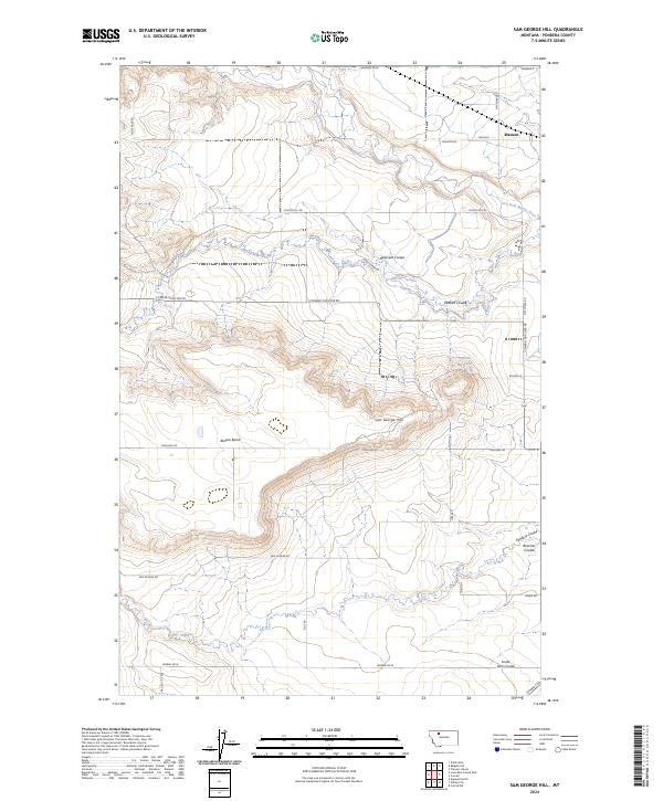 Sam George Hill, MT — USGS 7.5-minute topo (2024)
