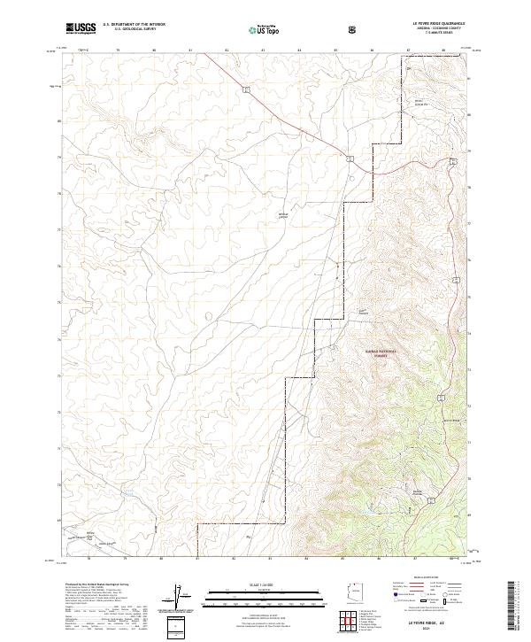 Le Fevre Ridge, AZ — USGS 7.5-minute topo (2021)