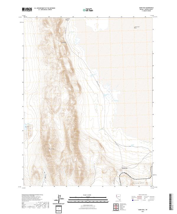 Sand Pass, NV — USGS 7.5-minute topo (2021)