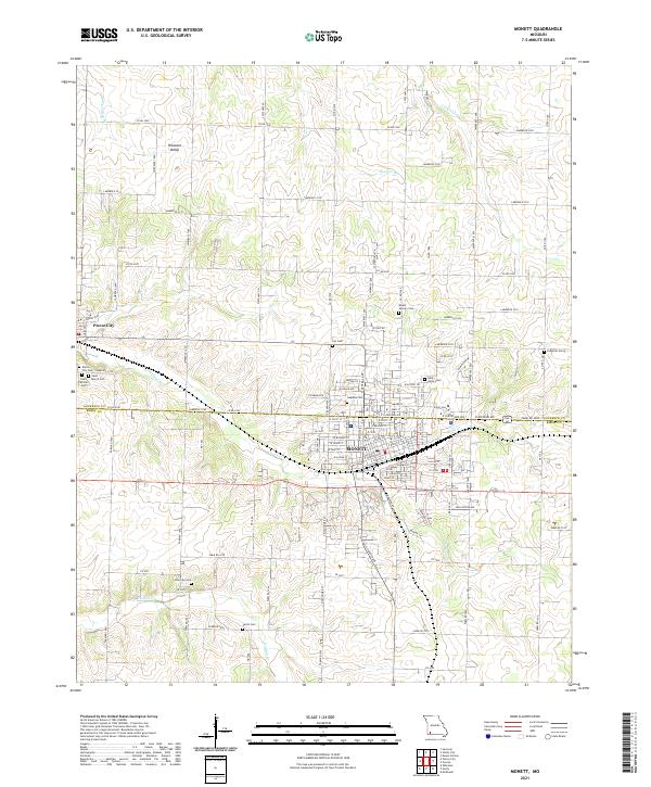 Monett, MO — USGS 7.5-minute topo (2021)