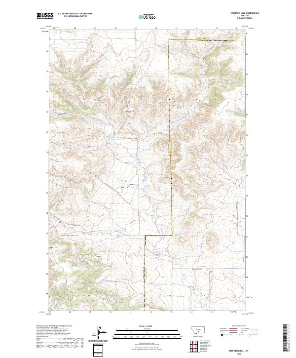 Stephens Hill, MT — USGS 7.5-minute topo (2024)