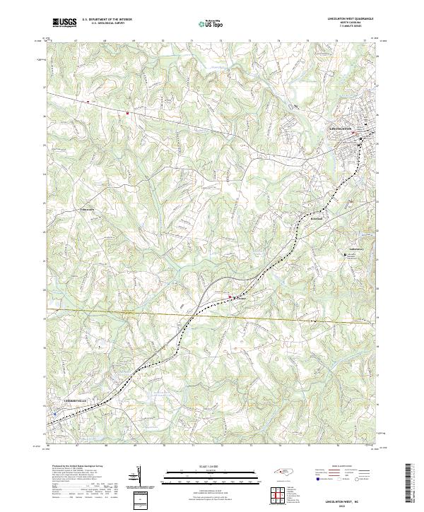 Lincolnton West, NC — USGS 7.5-minute topo (2022)