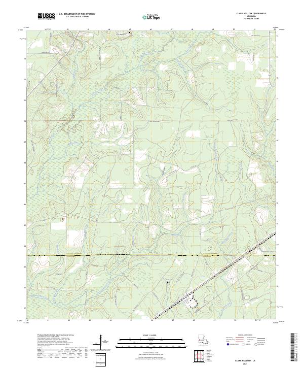 Clark Hollow, LA — USGS 7.5-minute topo (2024)