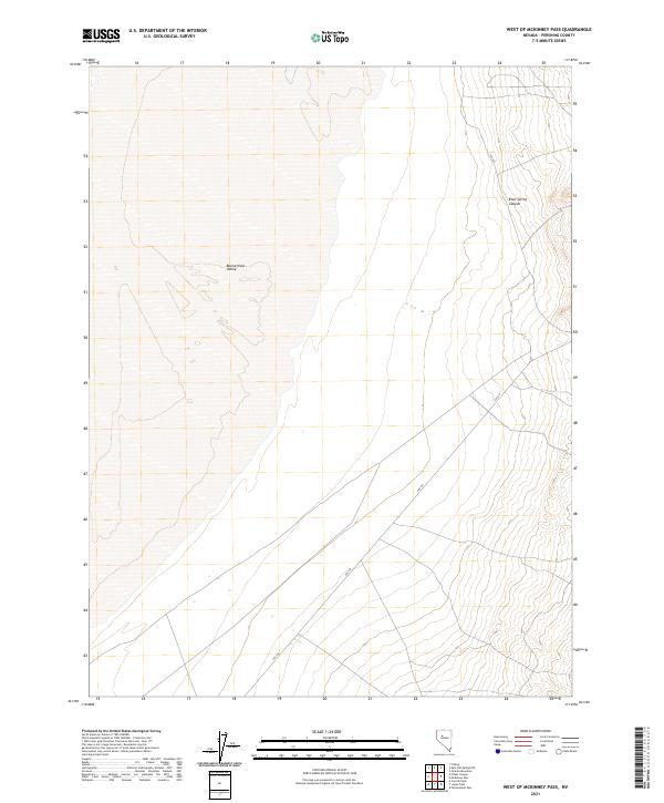West of McKinney Pass, NV — USGS 7.5-minute topo (2021)