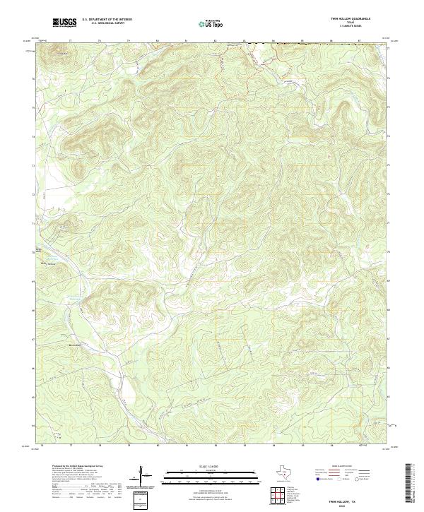 Twin Hollow, TX — USGS 7.5-minute topo (2022)