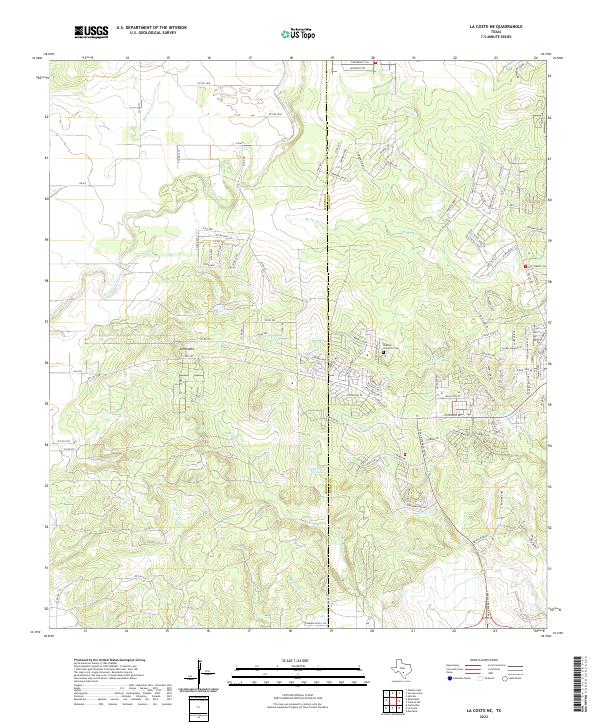 La Coste NE, TX — USGS 7.5-minute topo (2022)