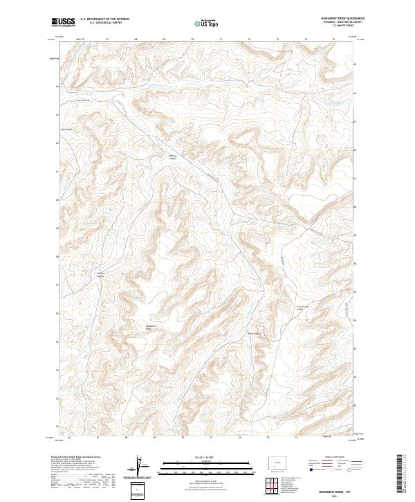 Monument Ridge, WY — USGS 7.5-minute topo (2021)