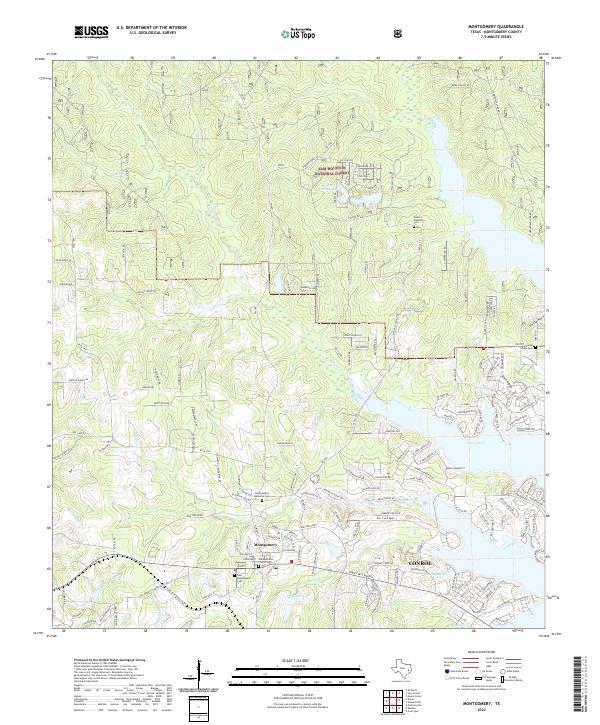 Montgomery, TX — USGS 7.5-minute topo (2022)