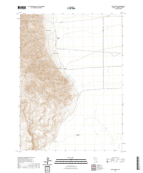 Dyke Canyon, NV — USGS 7.5-minute topo (2021)
