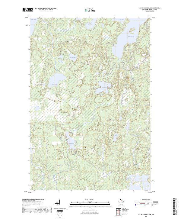 Lac du Flambeau SW, WI — USGS 7.5-minute topo (2023)
