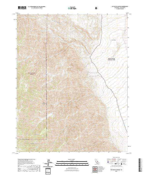 Pat Keyes Canyon, CA — USGS 7.5-minute topo (2021)
