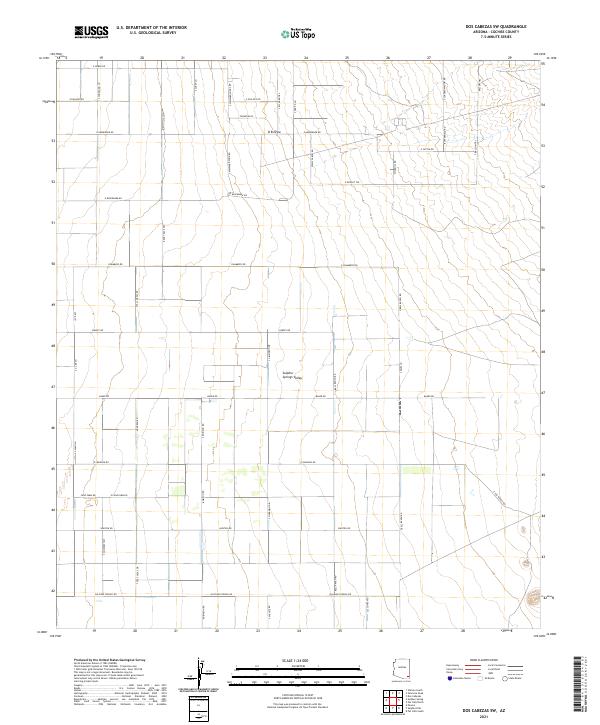 Dos Cabezas SW, AZ — USGS 7.5-minute topo (2021)