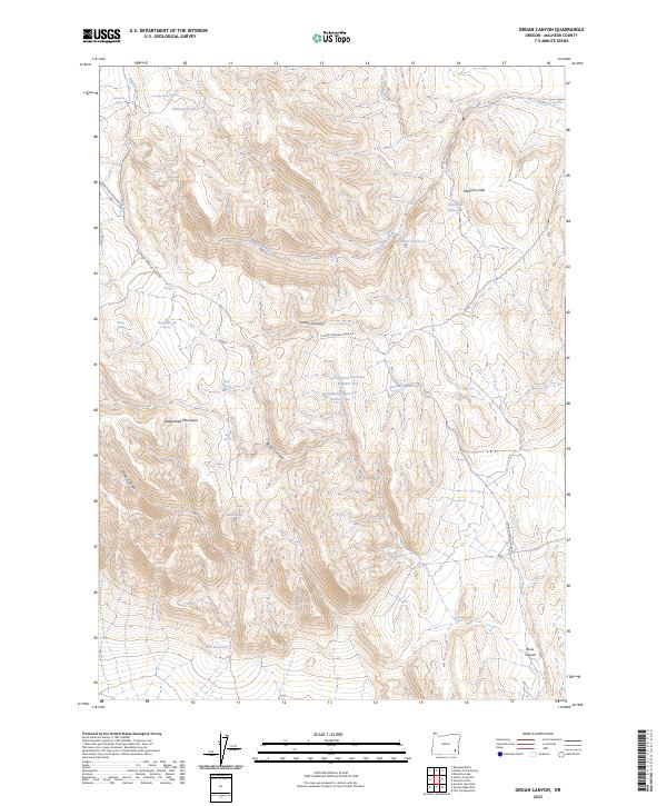 Groan Canyon, OR — USGS 7.5-minute topo (2023)