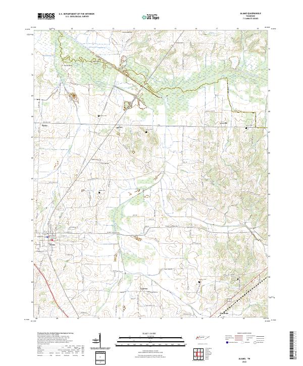 Alamo, TN — USGS 7.5-minute topo (2022)