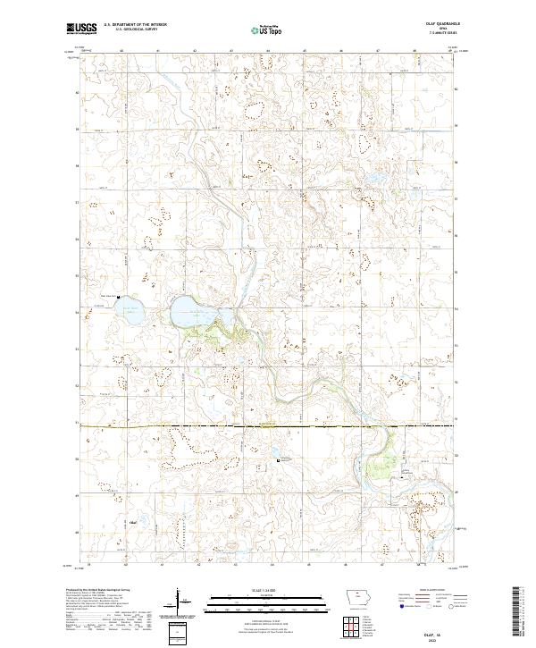 Olaf, IA — USGS 7.5-minute topo (2022)