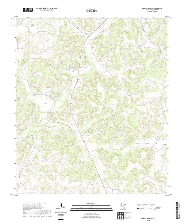 Dunbar Draw NW, TX — USGS 7.5-minute topo (2022)