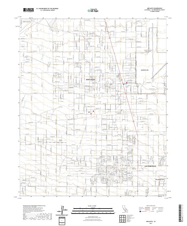Adelanto, CA — USGS 7.5-minute topo (2021)