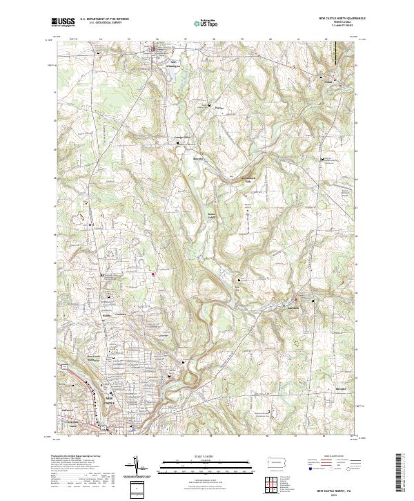 New Castle North, PA — USGS 7.5-minute topo (2023)