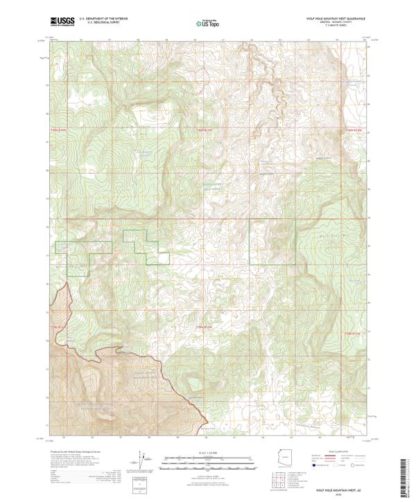 Wolf Hole Mountain West, AZ — USGS 7.5-minute topo (2026)