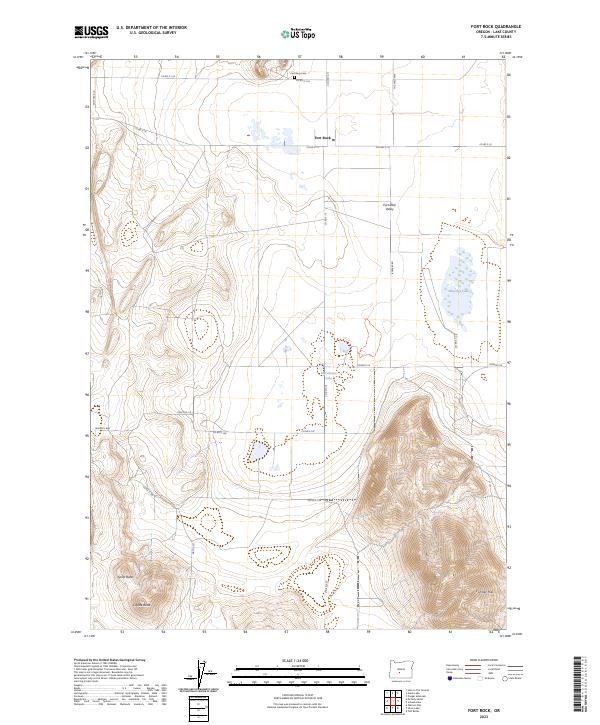 Fort Rock, OR — USGS 7.5-minute topo (2023)