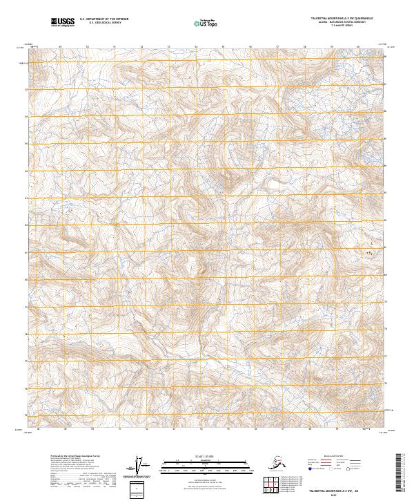Talkeetna Mountains A-2 SW, AK — USGS 7.5-minute topo (2023)
