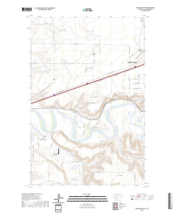 Antelope Butte, MT — USGS 7.5-minute topo (2024)