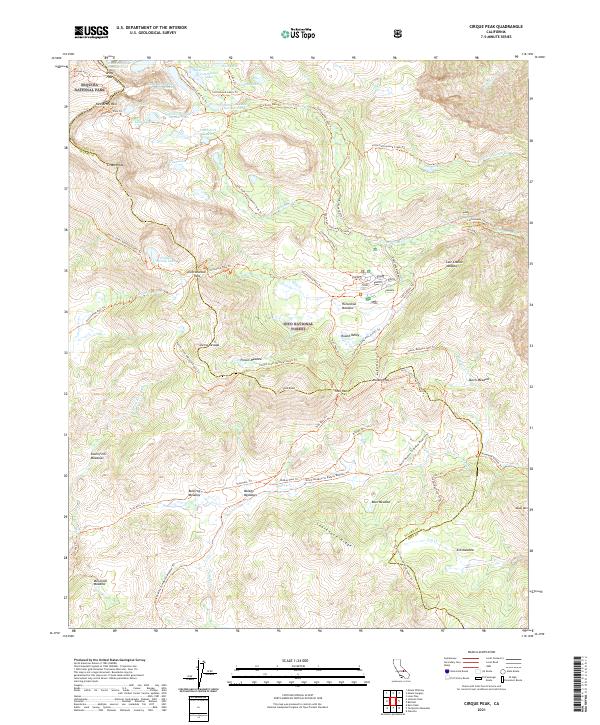 Cirque Peak, CA — USGS 7.5-minute topo (2021)