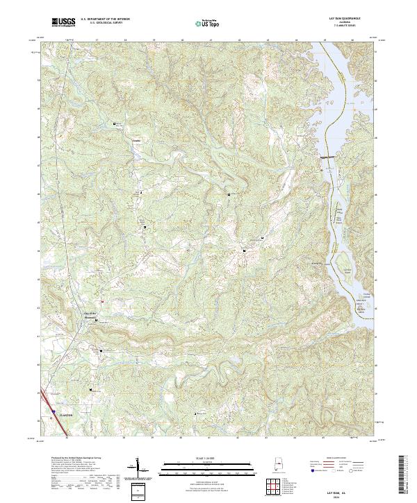 Lay Dam, AL — USGS 7.5-minute topo (2024)