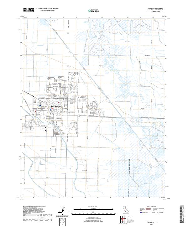 Los Banos, CA — USGS 7.5-minute topo (2021)