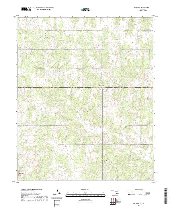 Healdton SW, OK — USGS 7.5-minute topo (2022)