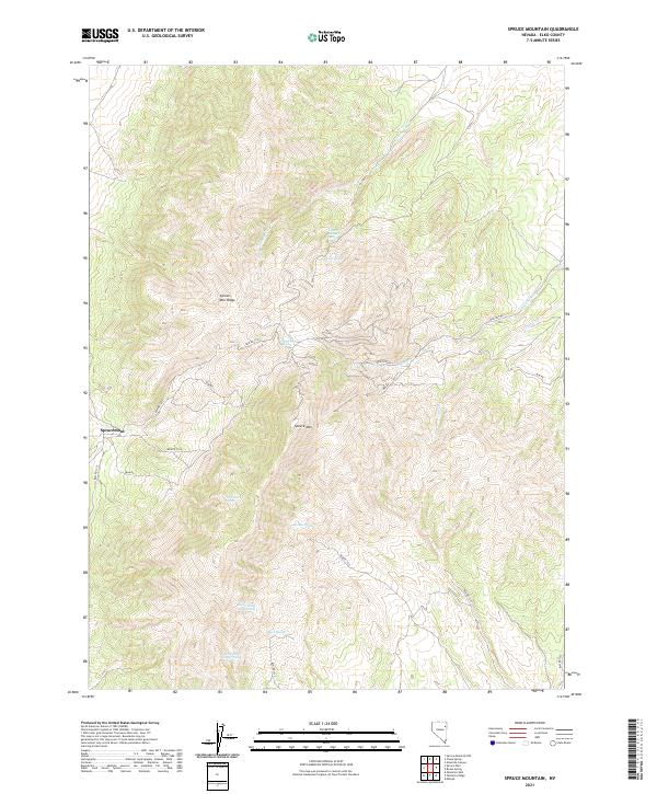 Spruce Mountain, NV — USGS 7.5-minute topo (2021)
