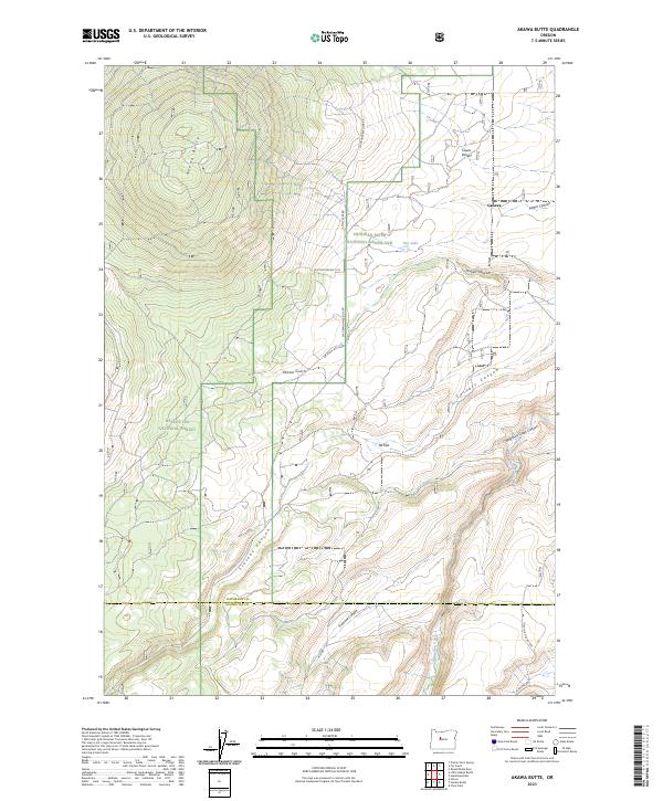 Akawa Butte, OR — USGS 7.5-minute topo (2023)