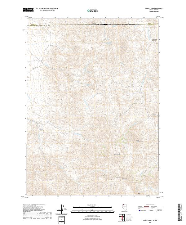 Trident Peak, NV-OR — USGS 7.5-minute topo (2021)