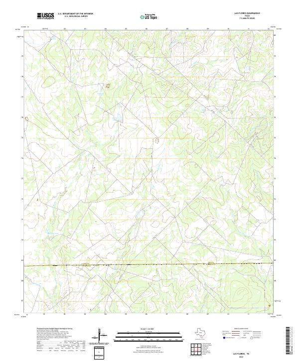 Las Flores, TX — USGS 7.5-minute topo (2022)