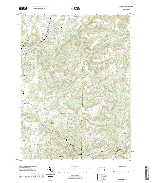 McGees Mills, PA — USGS 7.5-minute topo (2023)