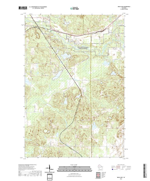 Bean Lake, WI — USGS 7.5-minute topo (2022)