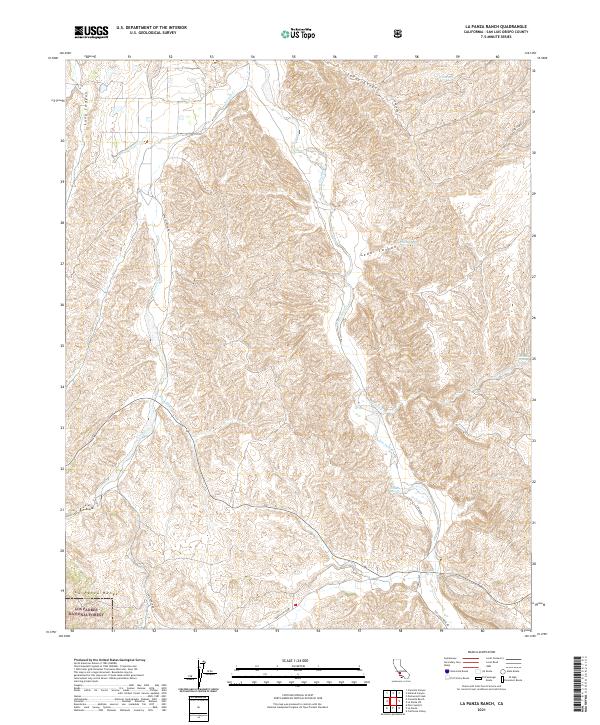 La Panza Ranch, CA — USGS 7.5-minute topo (2021)