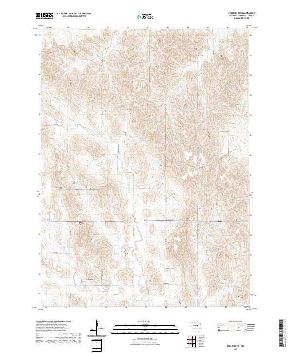 Spalding SW, NE — USGS 7.5-minute topo (2021)