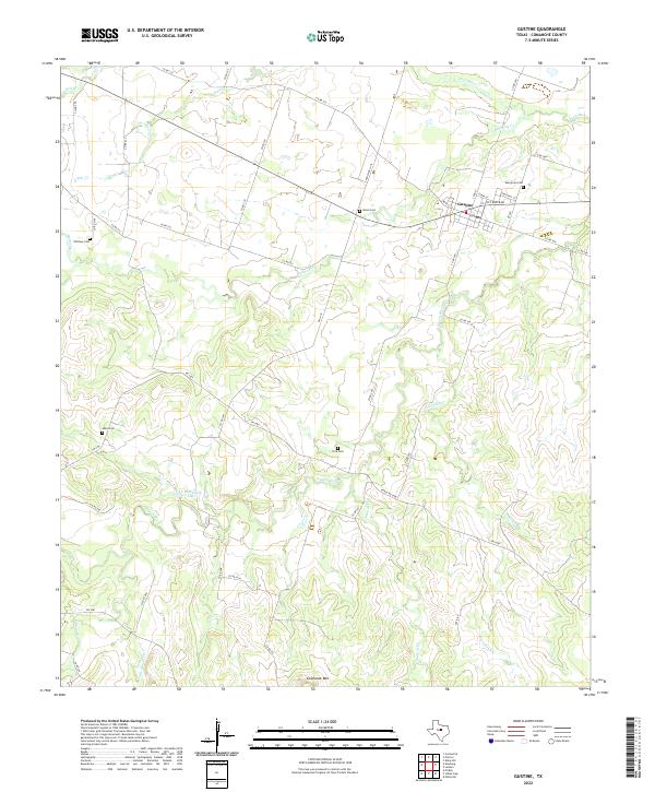 Gustine, TX — USGS 7.5-minute topo (2022)