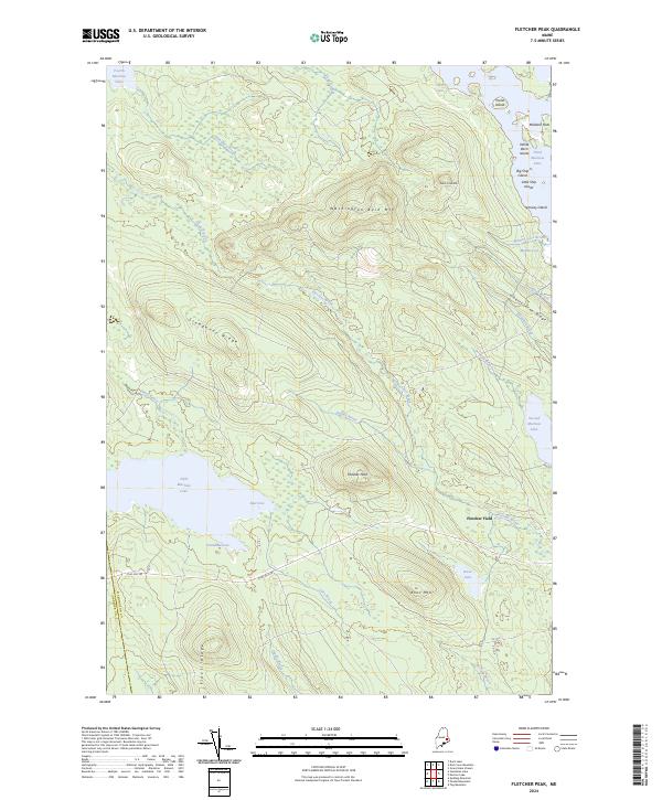 Fletcher Peak, ME — USGS 7.5-minute topo (2024)
