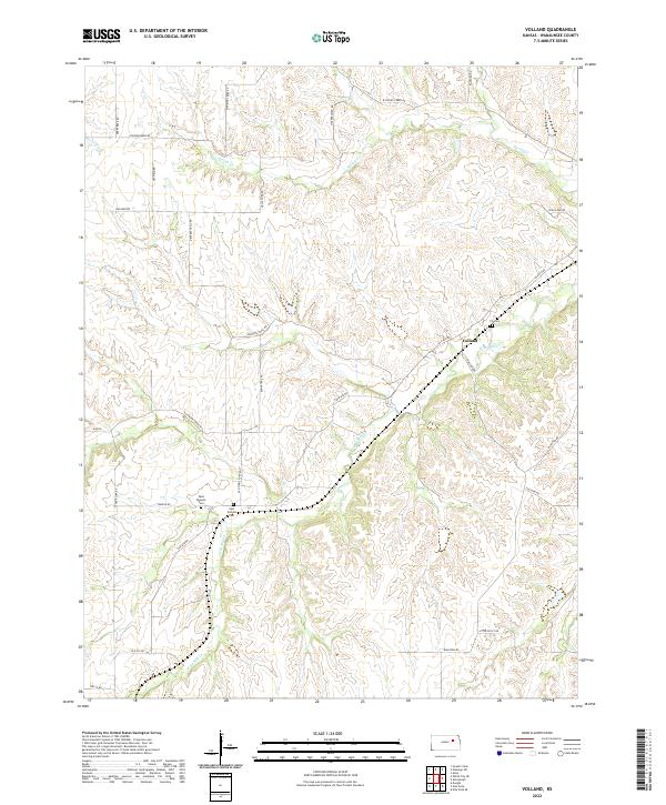 Volland, KS — USGS 7.5-minute topo (2022)
