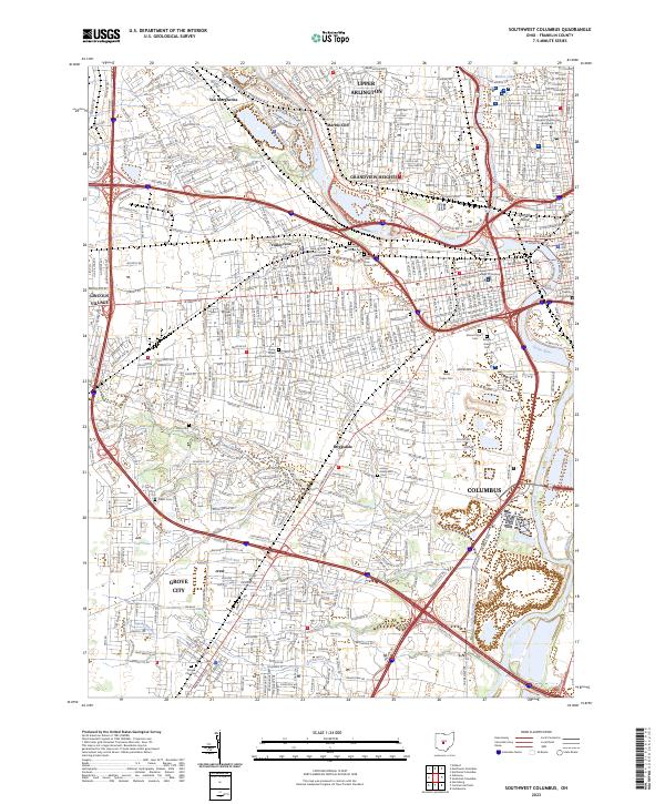 Southwest Columbus, OH — USGS 7.5-minute topo (2023)