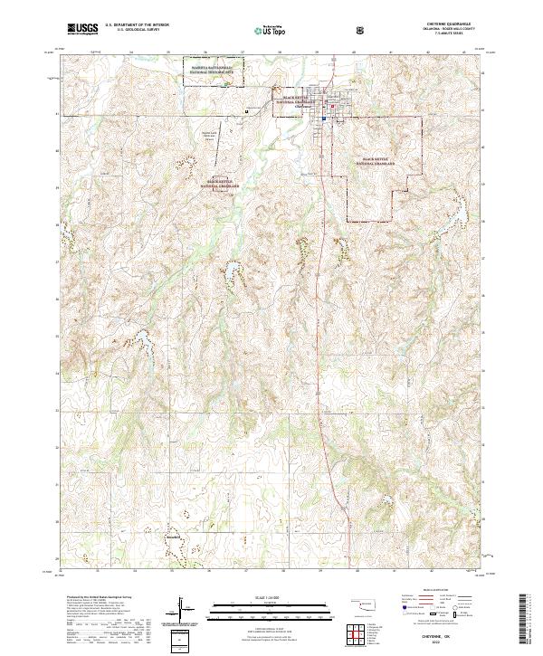Cheyenne, OK — USGS 7.5-minute topo (2022)