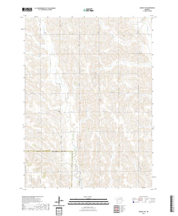 Lindsay SW, NE — USGS 7.5-minute topo (2021)